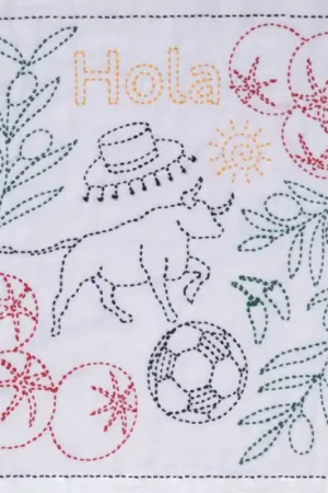 Spedizione Espresso Kit di Ricamo Sashiko - Spain. Hola - Tulip