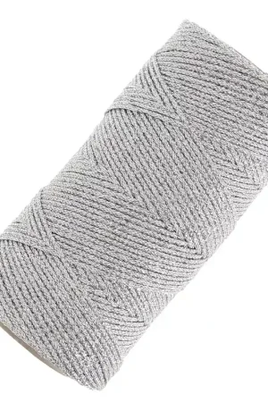 Prezzo Scontato Bobine de fil métallisé ciré Linhasita pour macramé 1.4 mm - Argenté (Prata) x130m
