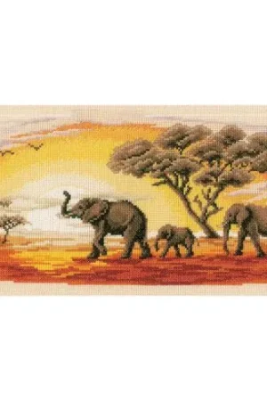 Prezzo Ridotto kit ricamo a punto croce - Elefanti - Vervaco