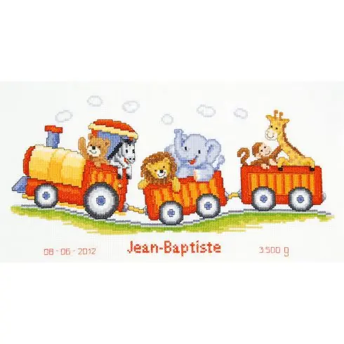 kit ricamo a punto croce - Il piccolo treno safari - Vervaco Pagamento Sicuro
