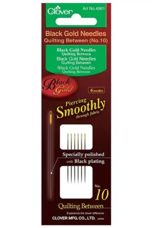 Professionale Aghi per Quilting Nere con Occhiello Dorato - Clover