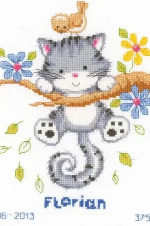 Prezzo Basso kit ricamo a punto croce - Gattino che gioca - Vervaco