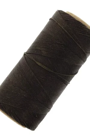 Bobine de fil ciré Linhasita pour micro macramé 0.75 mm - Marron Foncé (205) x228m Nuova Collezione