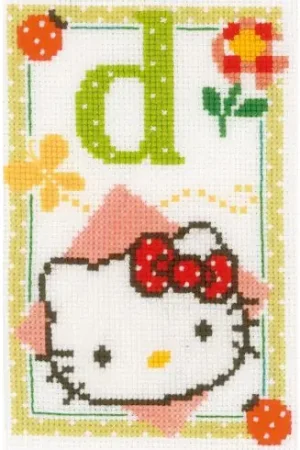 kit ricamo a punto croce - Hello kitty lettera D - Vervaco Scelto Dai Clienti