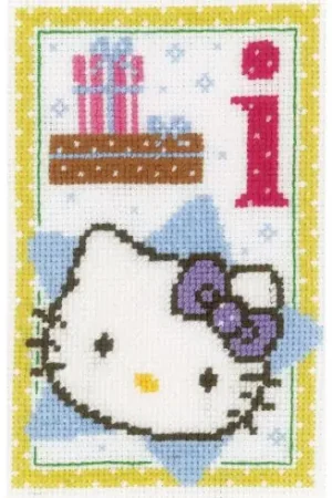kit ricamo a punto croce - Hello Kitty lettera I - Vervaco Esclusivo