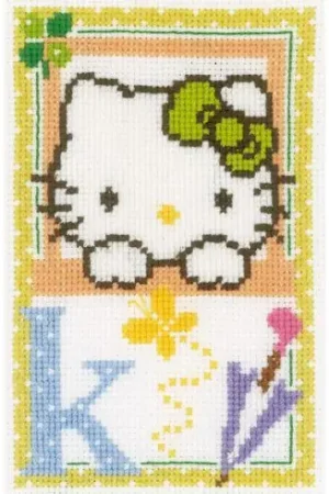 Ultime Pezzi kit ricamo a punto croce - Hello kitty lettera K - Vervaco
