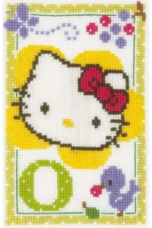 kit ricamo a punto croce - Hello kitty lettera O - Vervaco Affare