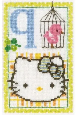 kit ricamo a punto croce - Hello kitty lettera Q - Vervaco Subito Disponibile