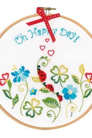 Kit per ricamo a tamburo - Oh happy day - Vervaco Professionale