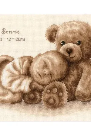 Compra Online kit ricamo a punto croce - Bambino ed orso - Vervaco