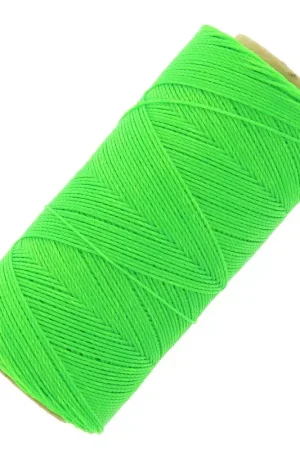 Bobine de fil ciré Linhasita pour micro macramé 0.75 mm - Fluo Green (329) x228m Professionale