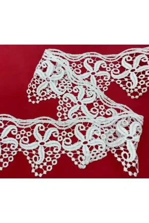 Passamaneria Pizzo Macramè Bianco Punta Stella Fiore Alto 11 Cm Non Perdere