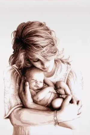 kit ricamo a punto croce - Mamma e bambino - Vervaco Nuovo Arrivo