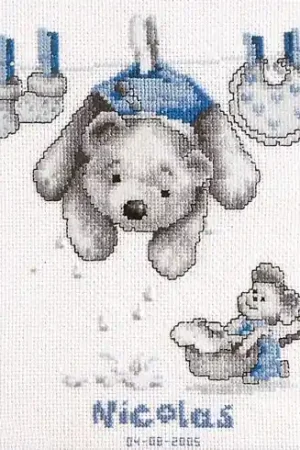 kit ricamo a punto croce - Nascita bucato - Vervaco Occasione