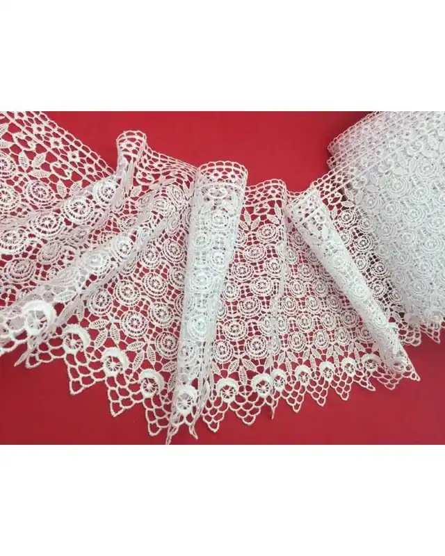 Passamaneria Pizzo Macramè Punta Multi Fiore Alto 19 Cm Spedizione Gratuita