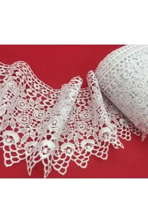 Prezzo Di Fabbrica Passamaneria Pizzo Macramè Punta Doppio Fiore Alto 12 Cm