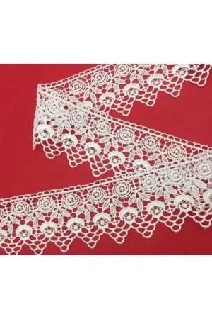 Direttamente Dal Produttore Passamaneria Pizzo Macramè Punta Doppio Fiore Alto 7 Cm