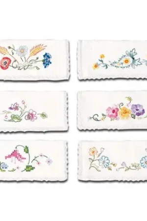 Offerta Del Giorno Borsa asciugamano da ricamare - 6 buste portatovagliolo da ricamare - Luc Créations