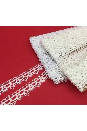 A Buon Prezzo 19,30 Mt Passamaneria Merletto Pizzo Macramè Punta Archetto Sfrangiato Alto 2 Cm