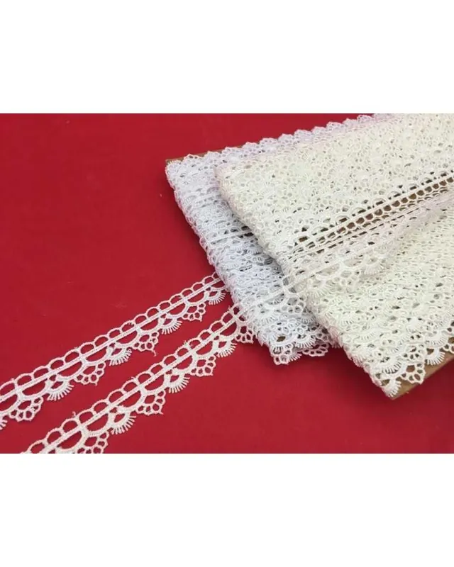 Passamaneria Merletto Pizzo Macramè Punta Archetto Sfrangiato Alto 2 Cm Novità