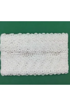 19,30 Mt Passamaneria Merletto Pizzo Macramè Punta Trifoglio Alto 25 Mm Prezzo Ridotto