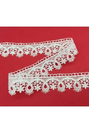 Popolare Passamaneria Merletto Pizzo Macramè Punta Archetto Sfrangiato Alto 3 Cm