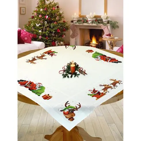 Kit tovaglia da ricamo - Babbo natale - Luc Créations Spedizione Espresso