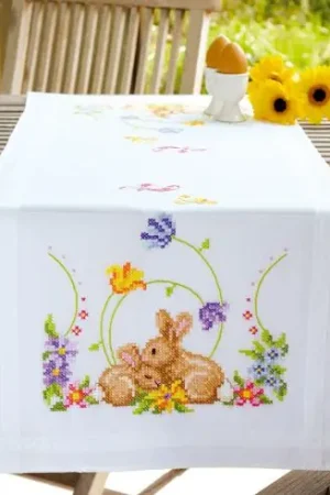 Kit runner da ricamare - Piccoli conigli - Vervaco Super Prezzo