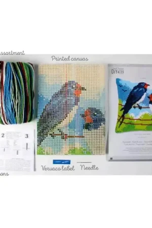 Prezzo Scontato Kit di Punto Croce Cuscino Rondini - Vervaco