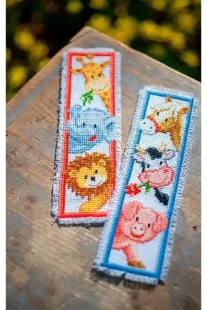 Bestseller Kit di Punto Croce di 2 Segnalibri Animali - Vervaco