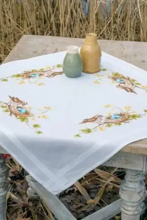 Kit tovaglia da ricamo - Uccellino nel nido - Vervaco Vendita Finale