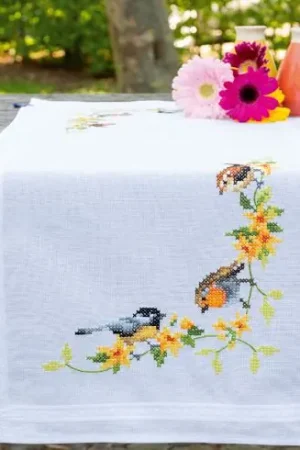 Kit runner da ricamare - Uccelli cantanti - Vervaco Vendita Finale