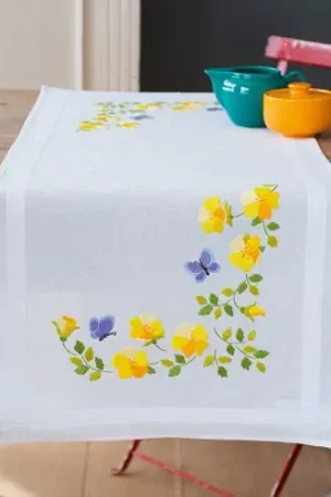 Nuovo Arrivo Kit runner da ricamare - Fiori di primavera - Vervaco