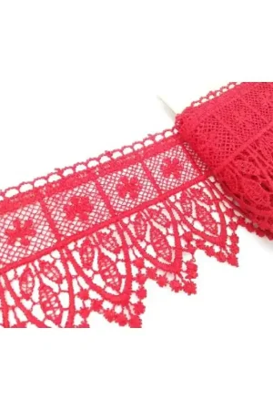 Offerta Pizzo Macramè Rosso Alto 7 Cm