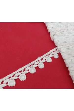 Scelto Dai Clienti Passamaneria Pizzo Macramè Puntina Bianco Merletto Smerlato Fiore Rosellina Alto 1,5 Cm