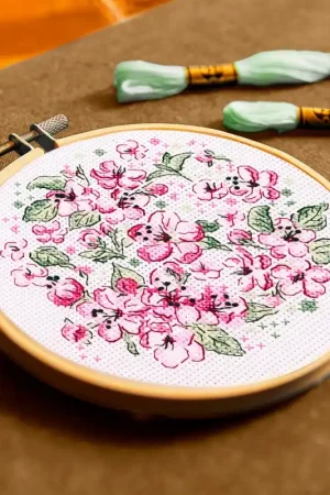 Spedizione Gratuita Kit de Punto de Cruz - Flores de Cerezo - DMC