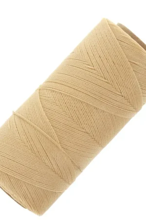 Vendita Finale Bobine de fil ciré Linhasita pour micro macramé 0.5 mm - Jaune Paille (1046) x335m