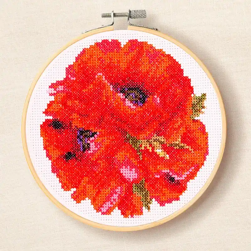 Kit di Punto Croce - Papaveri Rossi - DMC Pagamento Sicuro