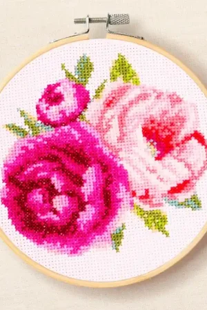 Kit di Punto Croce - Peonie Rose - DMC Offerta Lampo