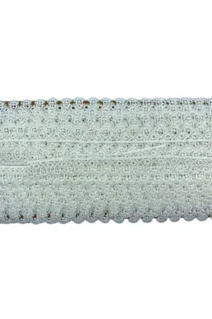 Ultimissimo Modello 19,30 Mt Passamaneria Pizzo Macramè Merletto Fiore Puntina Alto 2 Cm