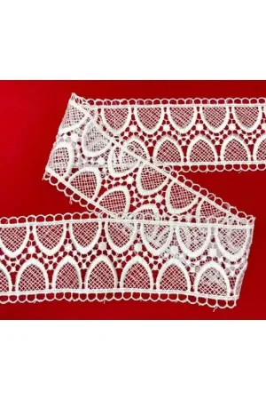 Offerta Lampo Passamaneria Pizzo Macramè Merletto Tramezzo Bordo Forma Archi Alto 6 Cm