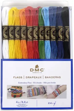 Spedizione Espresso Pacco di 24 Matasse DMC Mouliné - Bandiere - DMC