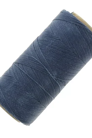 Spedizione Espresso Bobine de fil ciré Linhasita pour micro macramé 0.5 mm Bleu Jean foncé (275) x335m