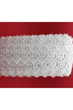 Promozione 19,30 Mt Passamaneria Pizzo Macramè Merletto Forma Cuore Alto 6 Cm