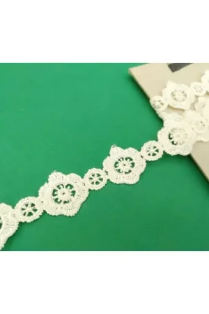 Ultima Occasione Pizzo Macramè Fiore Ritagliabile Alto 16 mm