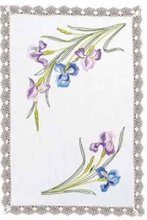Kit di tovagliette da ricamo - Gli iris - Margot de Paris Offerta Del Giorno