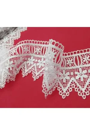 19,30 Mt Passamaneria Macramè Pizzo Punta Passanastro Fiore Alto 75 Mm Prezzo Ridotto