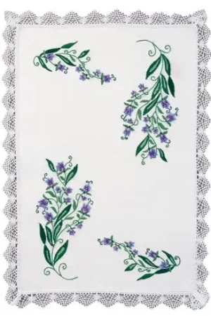 Soddisfatti O Rimborsati Kit di tovagliette da ricamo - Mughetto blu - Margot de Paris