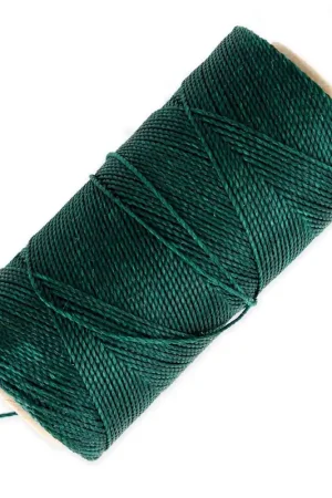 Esclusivo Bobine de fil ciré Linhasita pour micro macramé 1 mm - Emeraude (386) x168m