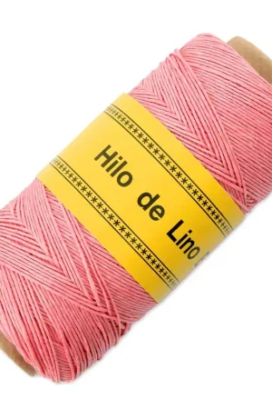 Prezzo Basso Fil de lin ciré pour bijoux micro macramé 0.7 mm couleur Rose n°12 x 100 g